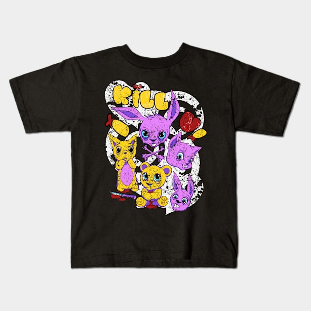lion and rabbit cub Kids T-Shirt by MuftiArt